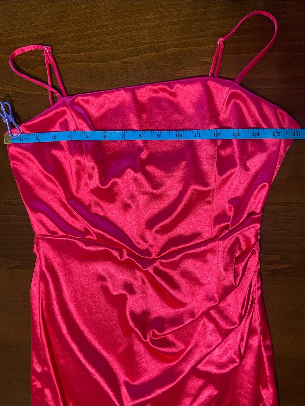Emerald Sundae Hot Pink Satin Slip Dress, size L. Very flattering design! - Picture 10 of 16